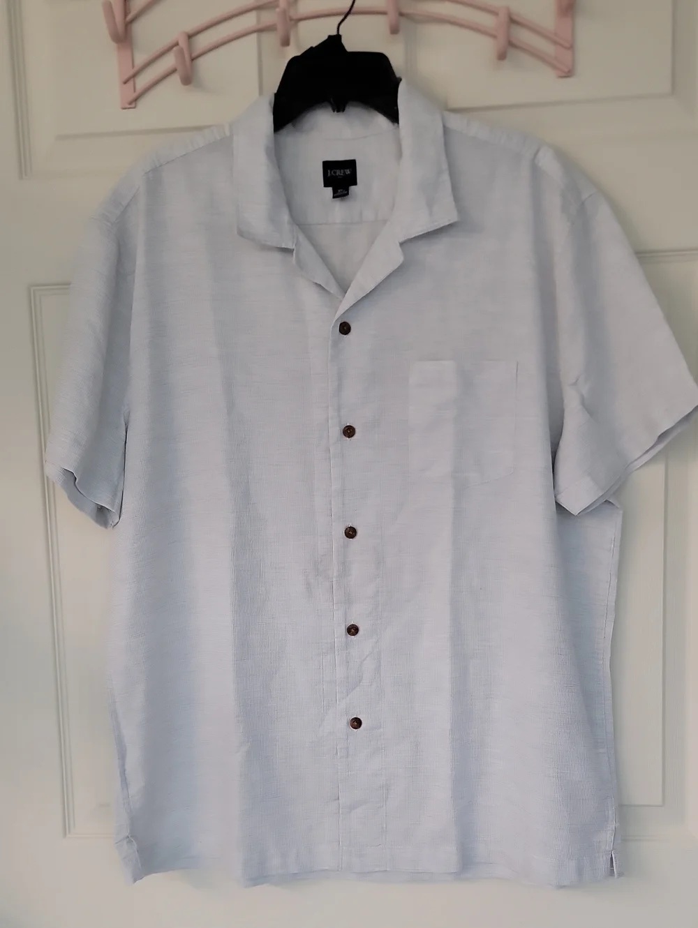 J. Crew Light Blue Short-Sleeve Button-Up Camp Shirt